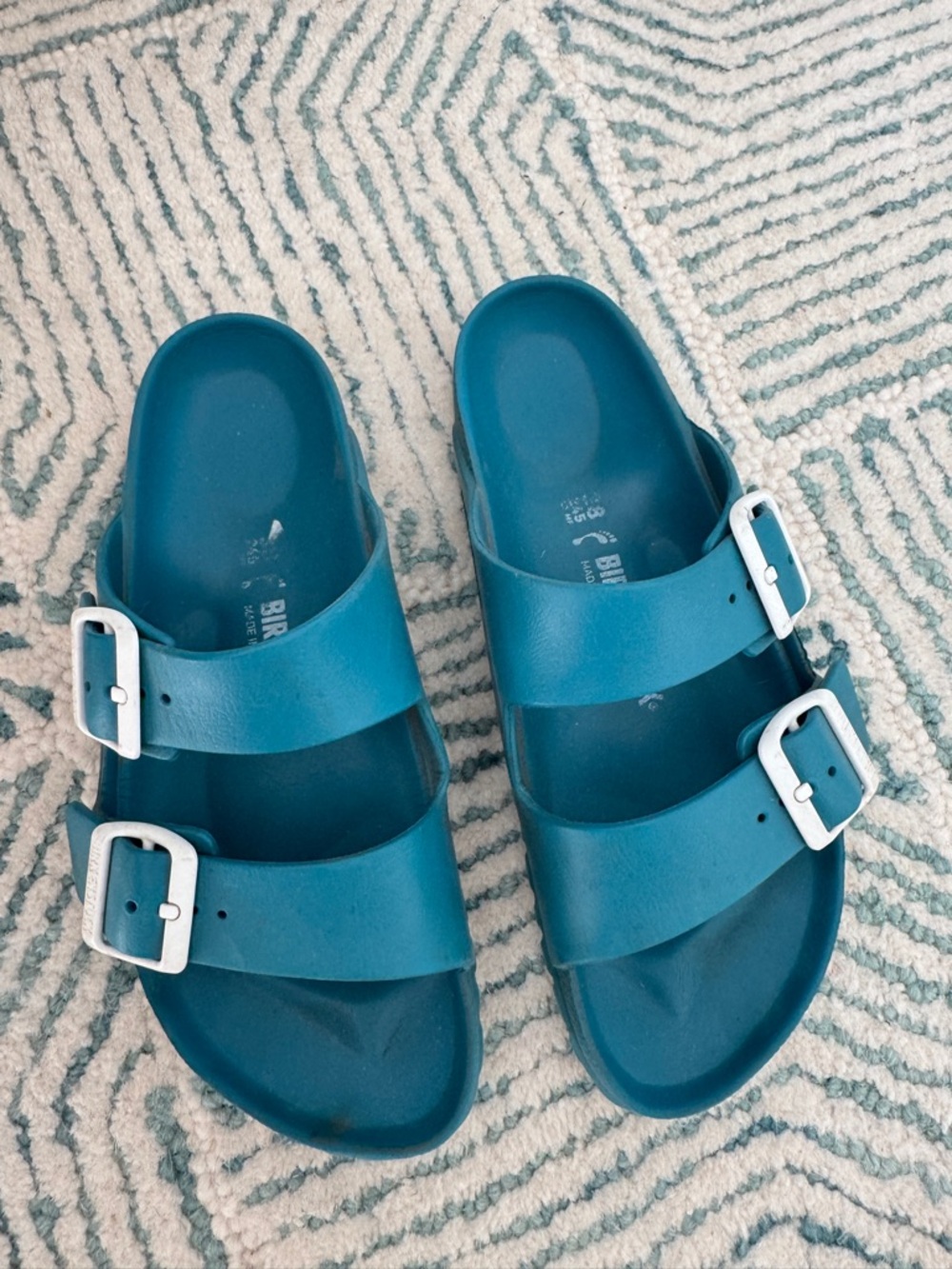 Birkenstock Arizona Turquoise EVA Regular Width Size 38 - Picture 2 of 6